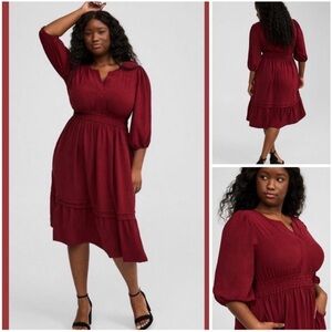 Torrid Rich Burgundy Midi Dress